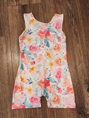 Girls Floral Gymnastics Outfit